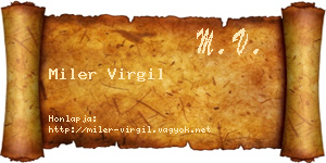 Miler Virgil névjegykártya
